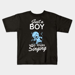 Just a Boy who loves Singing Karaoke Singer Music Kids T-Shirt